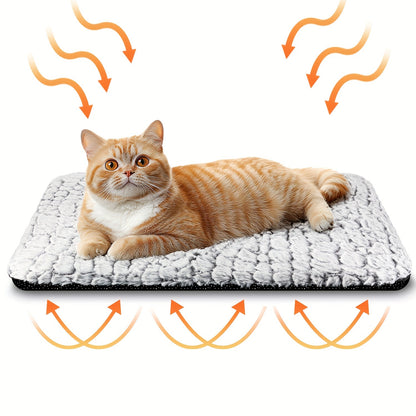 Self-warming cat and dog bed, super soft cat pet heating pad, suitable for indoor and outdoor, anti-slip heating cat pad and warm blanket