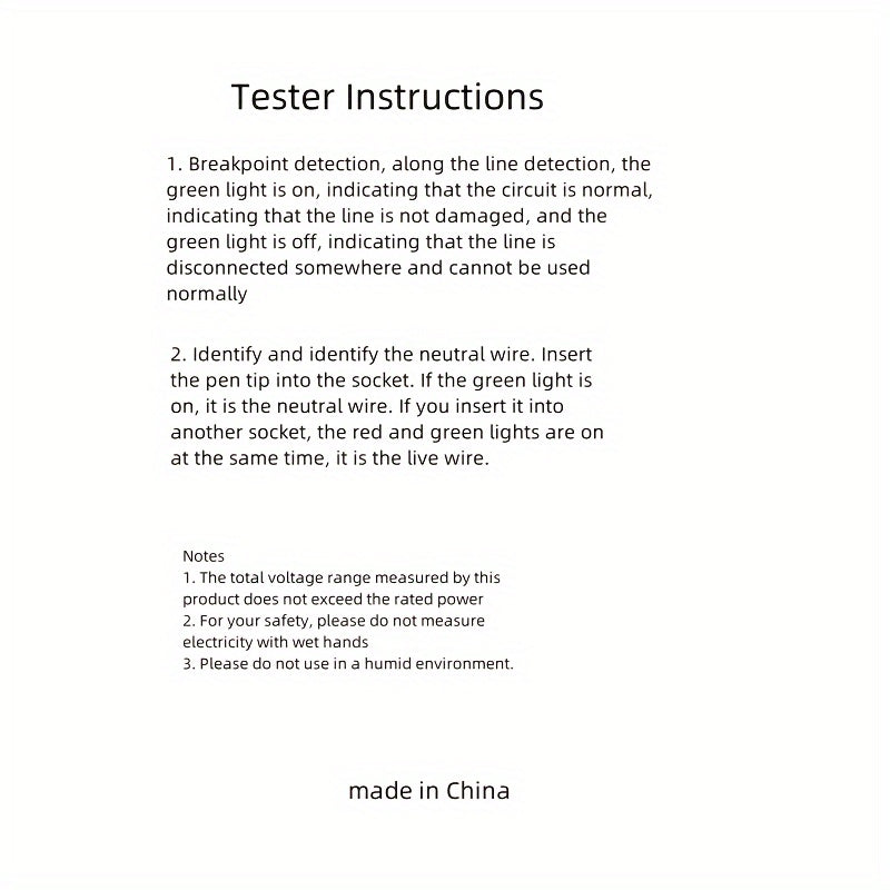 Smart Touch Electricity Tester with Dual Heads and LED Indicators - Perfect for Electrical Inspections and Breakpoint Detection