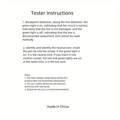 Smart Touch Electricity Tester with Dual Heads and LED Indicators - Perfect for Electrical Inspections and Breakpoint Detection