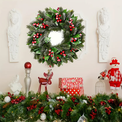 16 Inch Christmas Wreath, Christmas Decoration for Holiday Home Party