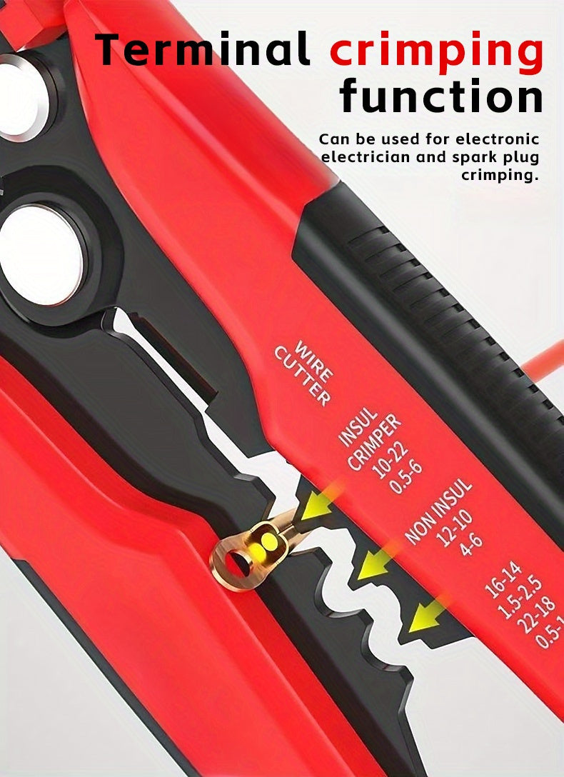 1pc Automatic Wire Stripper: Multifunctional Cable Cutter & Pliers for Electrical Wire Stripping, Cutting & Crimping