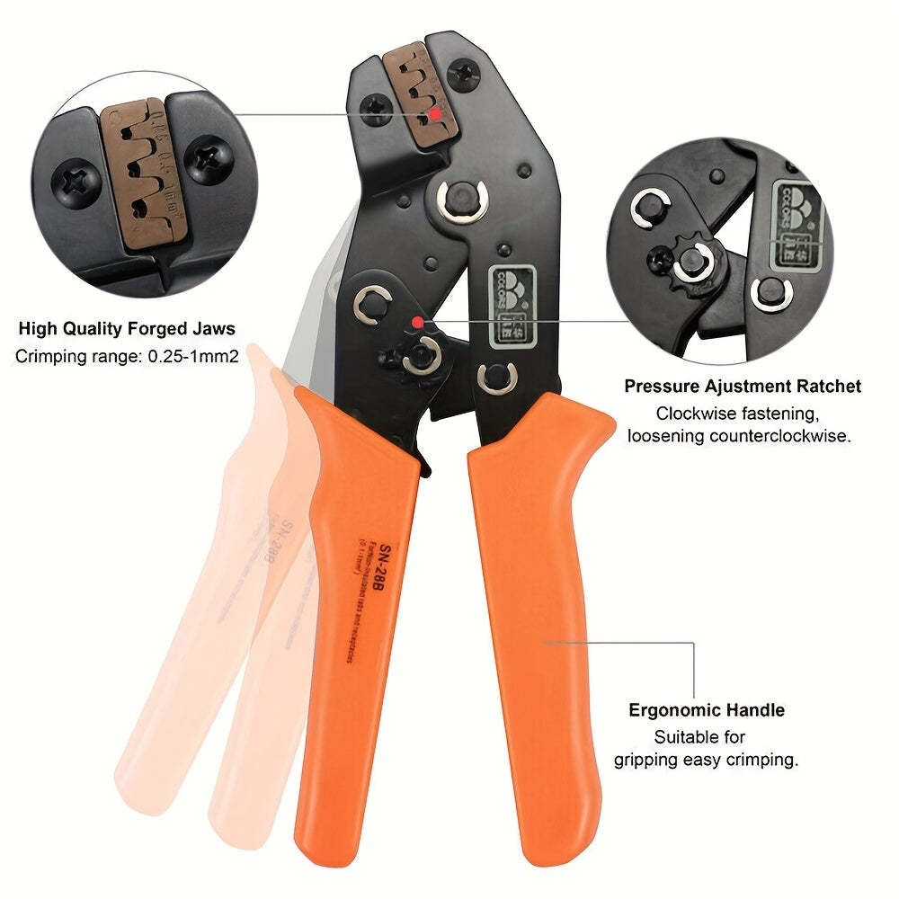 461pcs SN28B Crimping Set, 2.54mm to 6-Way Connectors, Carbon Steel, with Durable Crimping Pliers for Wire Harness & Automotive Wiring Systems