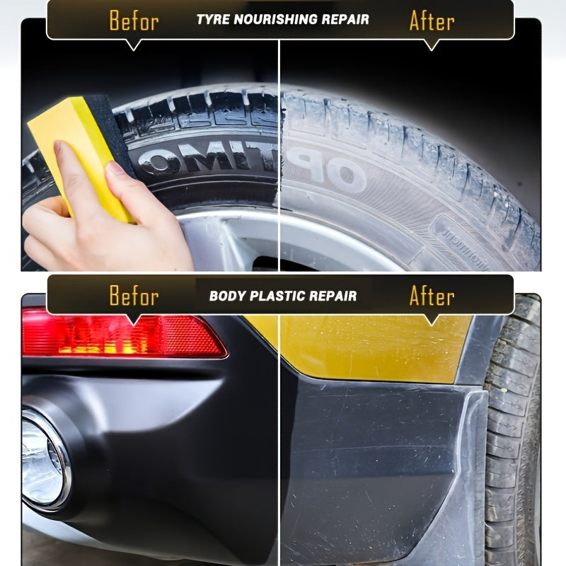 Premium Car Tire Shine Wax - Durable Protection & Gloss Enhancer for Plastic Parts, Long-Lasting Maintenance Coating