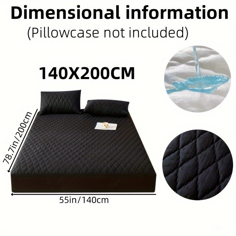 1pc Soft and Comfortable Waterproof Layered Mattress Protector, Solid Color Bedding Mattress Cover, Fitted Sheet Only for Bedroom Guest Room