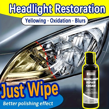 5.29oz Car Headlight Restoration Kit Automotive Headlight Oxidation Yellowing Scratches Blurring Enhancement Crystal Plating Coating Refurbishment Agent Ideal for Car and Motorcycle Headlamp Polishing Crystal Clear Lamp Plati