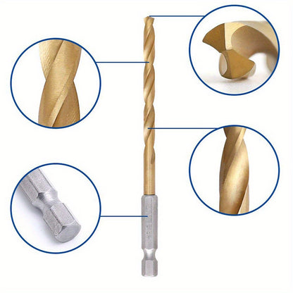 Woodworking Bearing Steel 135 Degree Tip Angle 1.5-10mm Twisted Drill Bit Set