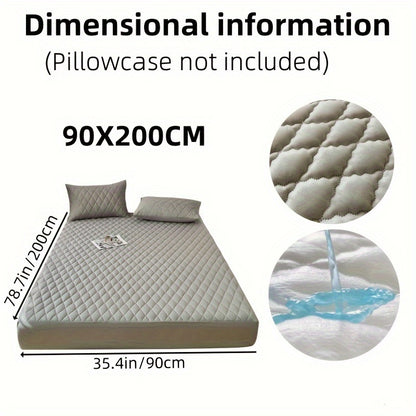 1pc Soft and Comfortable Waterproof Layered Mattress Protector, Solid Color Bedding Mattress Cover, Fitted Sheet Only for Bedroom Guest Room