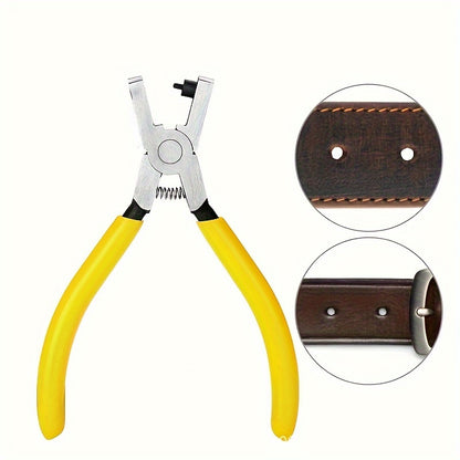 Universal 2.0mm Leather Hole Punch Plier - Effortless Belt, Dog Collar, Shoe, and Craft Project Repair Tool - Suitable for Thin Straps, Adjustable and Durable with Comfort Grip Handle