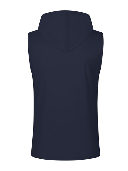 Men's Summer Sleeveless Hoodie - Breathable, Lightweight Athletic Tank Top with Button Detail, Casual Sportswear