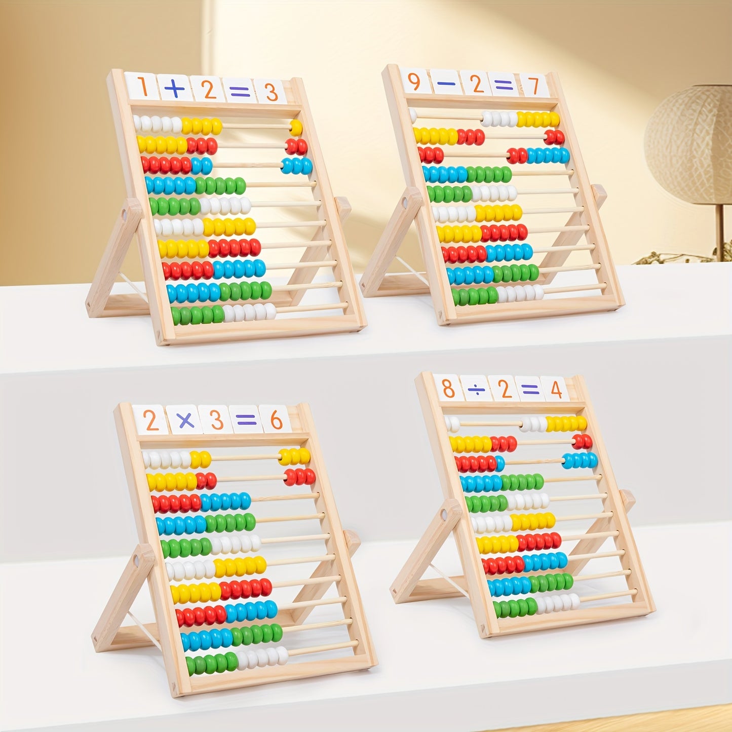 QQM Wooden Math Learning Toy - Multifunctional Educational Calculation Stand for Youngsters, Fun & Engaging Math Tool