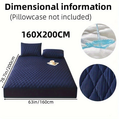 1pc Soft and Comfortable Waterproof Layered Mattress Protector, Solid Color Bedding Mattress Cover, Fitted Sheet Only for Bedroom Guest Room