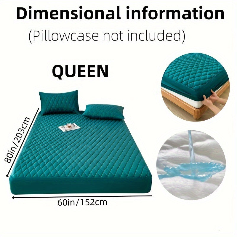 1pc Soft and Comfortable Waterproof Layered Mattress Protector, Solid Color Bedding Mattress Cover, Fitted Sheet Only for Bedroom Guest Room