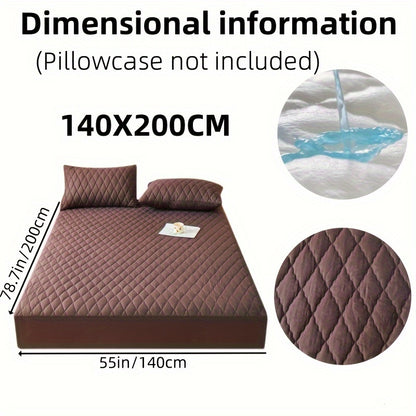 1pc Soft and Comfortable Waterproof Layered Mattress Protector, Solid Color Bedding Mattress Cover, Fitted Sheet Only for Bedroom Guest Room