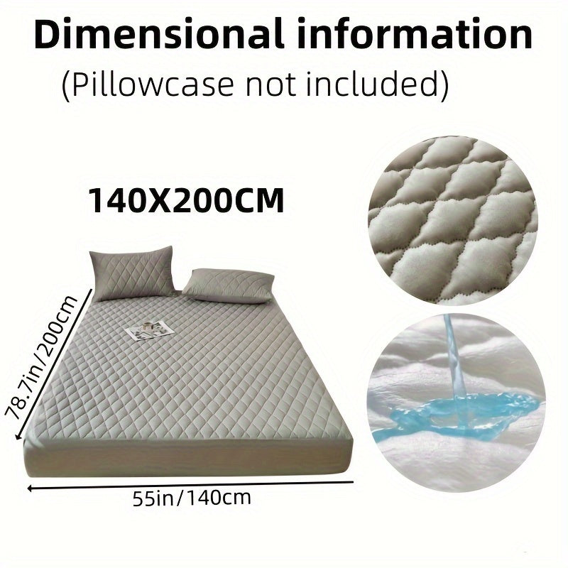 1pc Soft and Comfortable Waterproof Layered Mattress Protector, Solid Color Bedding Mattress Cover, Fitted Sheet Only for Bedroom Guest Room