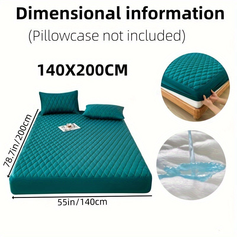 1pc Soft and Comfortable Waterproof Layered Mattress Protector, Solid Color Bedding Mattress Cover, Fitted Sheet Only for Bedroom Guest Room