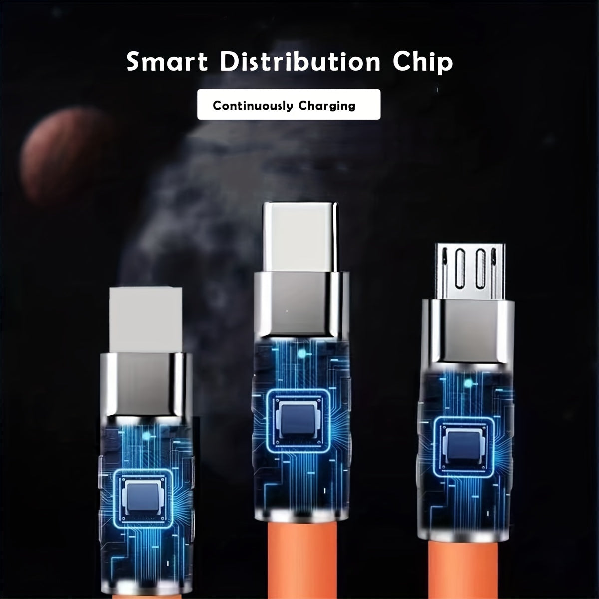 1pc Vibrant 3-in-1 Fast Charging USB Cable - Portable, Colorful, and Durable Data Cable for Android Phones with Quick Charging Capability