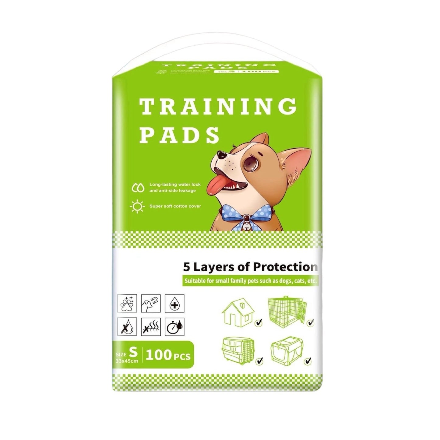 100pcs Dog and Puppy Pee Pads Disposable Training Pads for dogs with 5-Layer Leak-Proof Design and Quick-Dry Surface for Potty Training