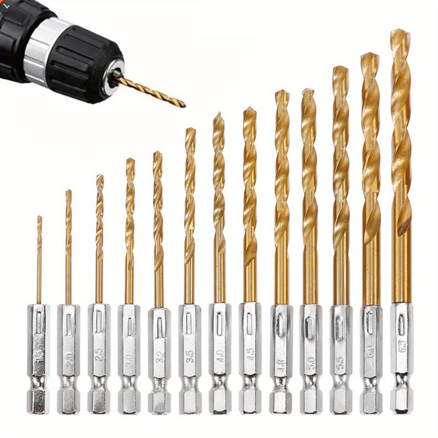 Woodworking Bearing Steel 135 Degree Tip Angle 1.5-10mm Twisted Drill Bit Set