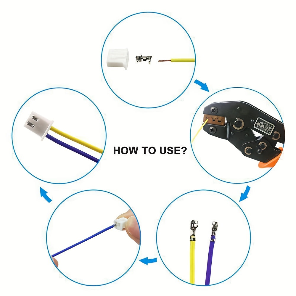 461pcs SN28B Crimping Set, 2.54mm to 6-Way Connectors, Carbon Steel, with Durable Crimping Pliers for Wire Harness & Automotive Wiring Systems