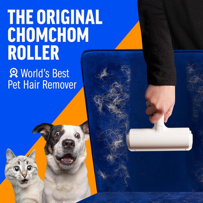 1pc ChomChom Reusable Pet Hair Remover Roller for Cats and Dogs - Nylon Lint Roller for Furniture, Clothes, Carpet - Easy-to-Use Fur Removal Tool for Home and Car