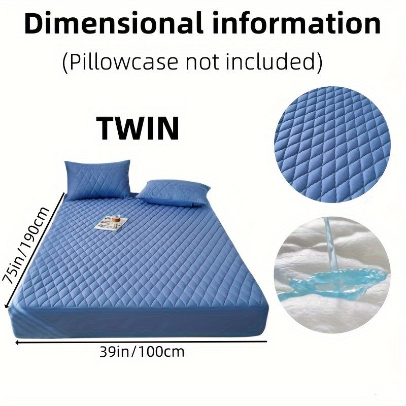 1pc Soft and Comfortable Waterproof Layered Mattress Protector, Solid Color Bedding Mattress Cover, Fitted Sheet Only for Bedroom Guest Room