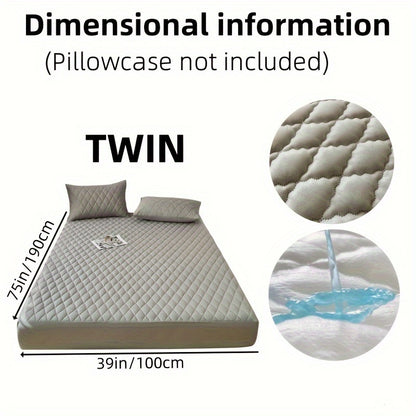 1pc Soft and Comfortable Waterproof Layered Mattress Protector, Solid Color Bedding Mattress Cover, Fitted Sheet Only for Bedroom Guest Room