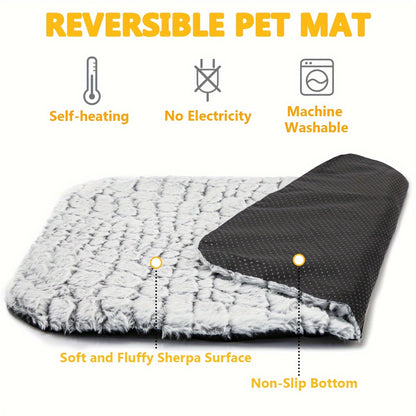 Self-warming cat and dog bed, super soft cat pet heating pad, suitable for indoor and outdoor, anti-slip heating cat pad and warm blanket