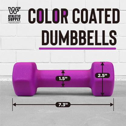 CAPHAUS Color Neoprene Dumbbells, Hand Weights with Non-Slip Grip & Hexagon Shape, Strength Training Free Weights for Women & Men - Sold in Pairs