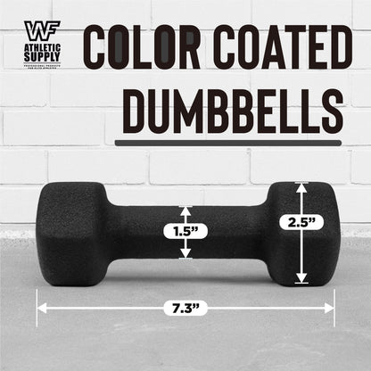 CAPHAUS Color Neoprene Dumbbells, Hand Weights with Non-Slip Grip & Hexagon Shape, Strength Training Free Weights for Women & Men - Sold in Pairs