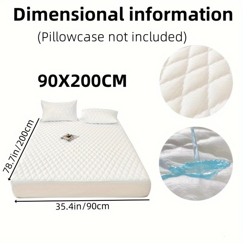 1pc Soft and Comfortable Waterproof Layered Mattress Protector, Solid Color Bedding Mattress Cover, Fitted Sheet Only for Bedroom Guest Room