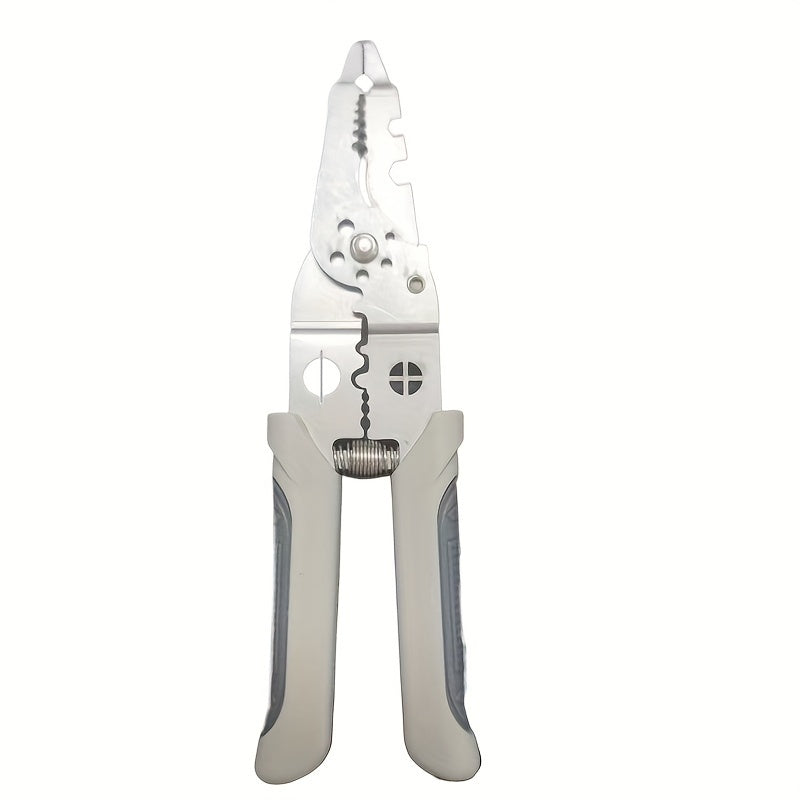 8.5" Stainless Steel Wire Cutter & Stripper Pliers - Multi-Functional, Industrial Grade for Electricians & Home Use, Ideal for Wiring, Cutting, Crimping & More