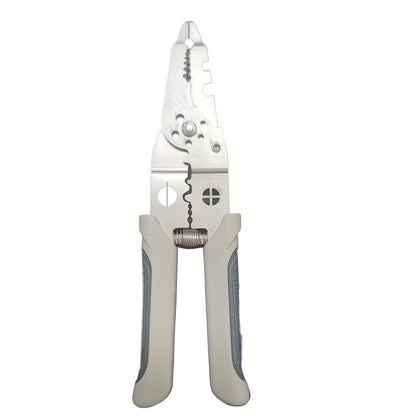 8.5" Stainless Steel Wire Cutter & Stripper Pliers - Multi-Functional, Industrial Grade for Electricians & Home Use, Ideal for Wiring, Cutting, Crimping & More