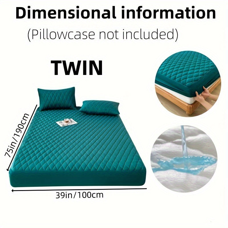 1pc Soft and Comfortable Waterproof Layered Mattress Protector, Solid Color Bedding Mattress Cover, Fitted Sheet Only for Bedroom Guest Room