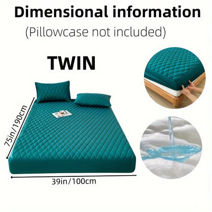 1pc Soft and Comfortable Waterproof Layered Mattress Protector, Solid Color Bedding Mattress Cover, Fitted Sheet Only for Bedroom Guest Room