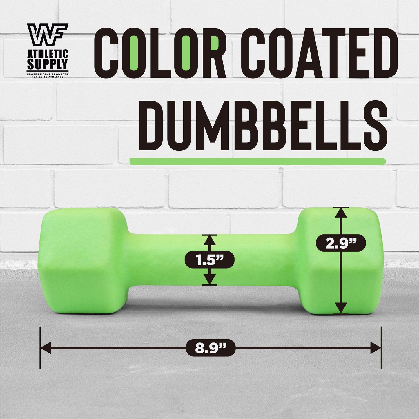 CAPHAUS Color Neoprene Dumbbells, Hand Weights with Non-Slip Grip & Hexagon Shape, Strength Training Free Weights for Women & Men - Sold in Pairs