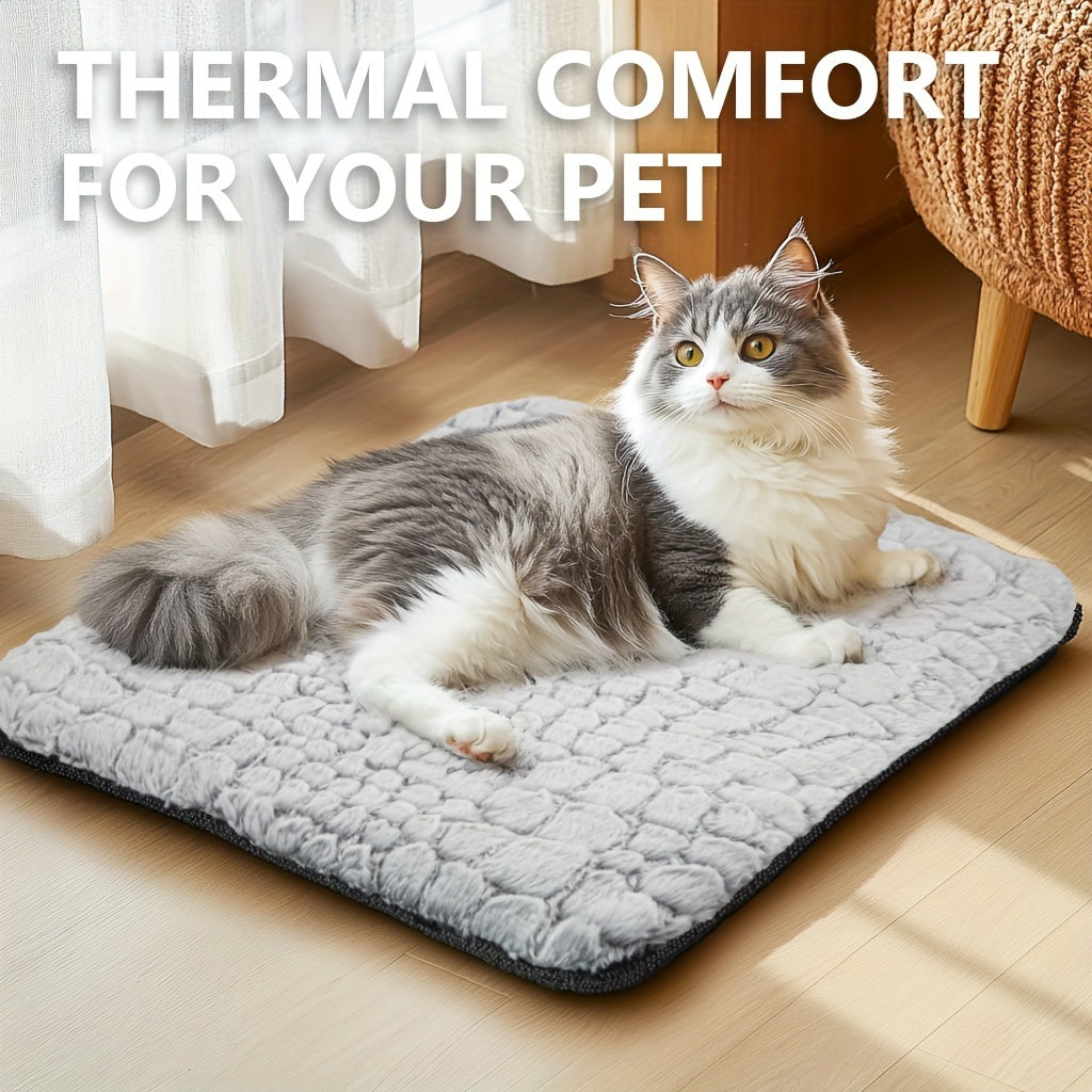 Self-warming cat and dog bed, super soft cat pet heating pad, suitable for indoor and outdoor, anti-slip heating cat pad and warm blanket