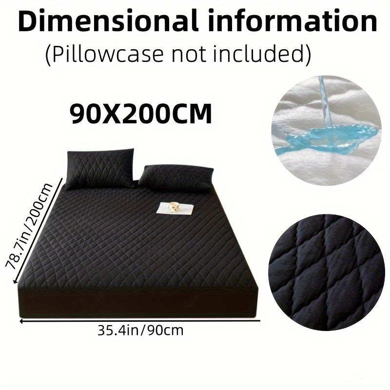 1pc Soft and Comfortable Waterproof Layered Mattress Protector, Solid Color Bedding Mattress Cover, Fitted Sheet Only for Bedroom Guest Room