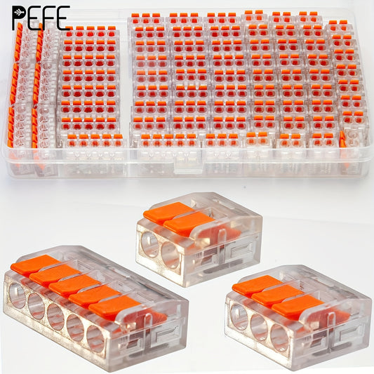 75pcs Premium Electrical Quick Connector Kit - Easy Lever Wire Nut Connectors for 28-12 AWG, 2/3/4 Port Push-in Terminals, Plug-in Connection Terminal Block, Mini Fast Wire Connectors for Cable Termination, 0.4-6.0mm Wire Siz