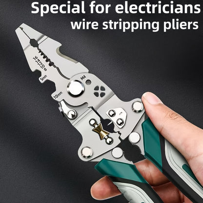 Multifunctional Foldable Wire Strippers: Special Wire Strippers for Electricians, Can Strip Wires, Cut Wires, Twist Water Pipes, Crimp Terminals, Etc., One Pair Is More Than One Pair. Folding Design, Easy to Store. Can Be Use