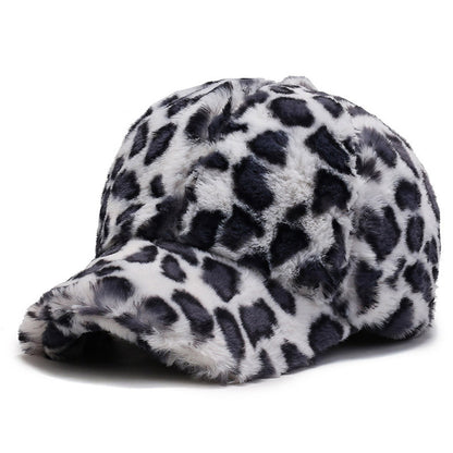 Fashion Leopard Fleece Baseball All-matching Peaked Cap