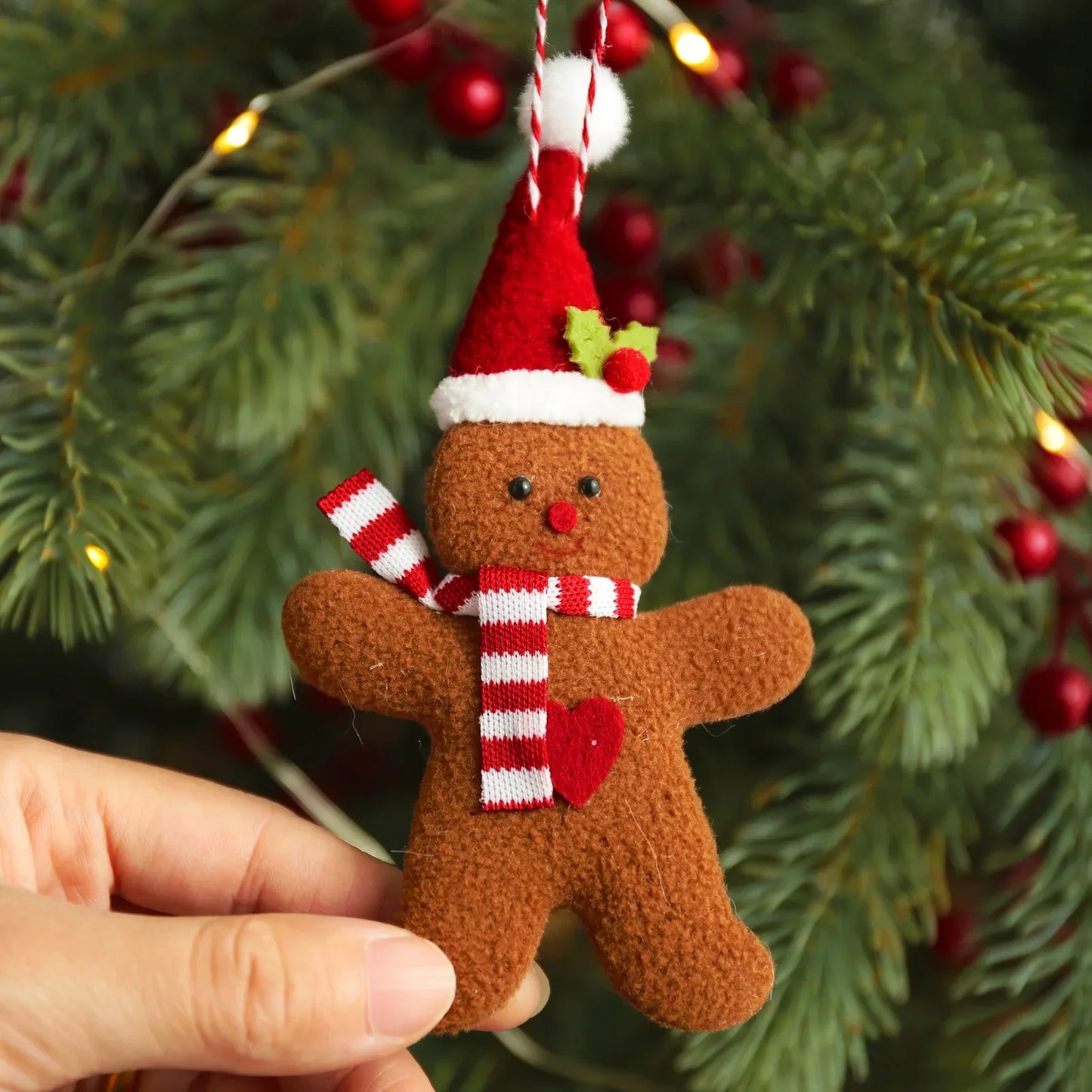 3 PCS Gingerbread Man Doll Christmas Decoration Pendants Xmas Tree Hanging Ornament Christmas for Home New Year Kids Gift 2023