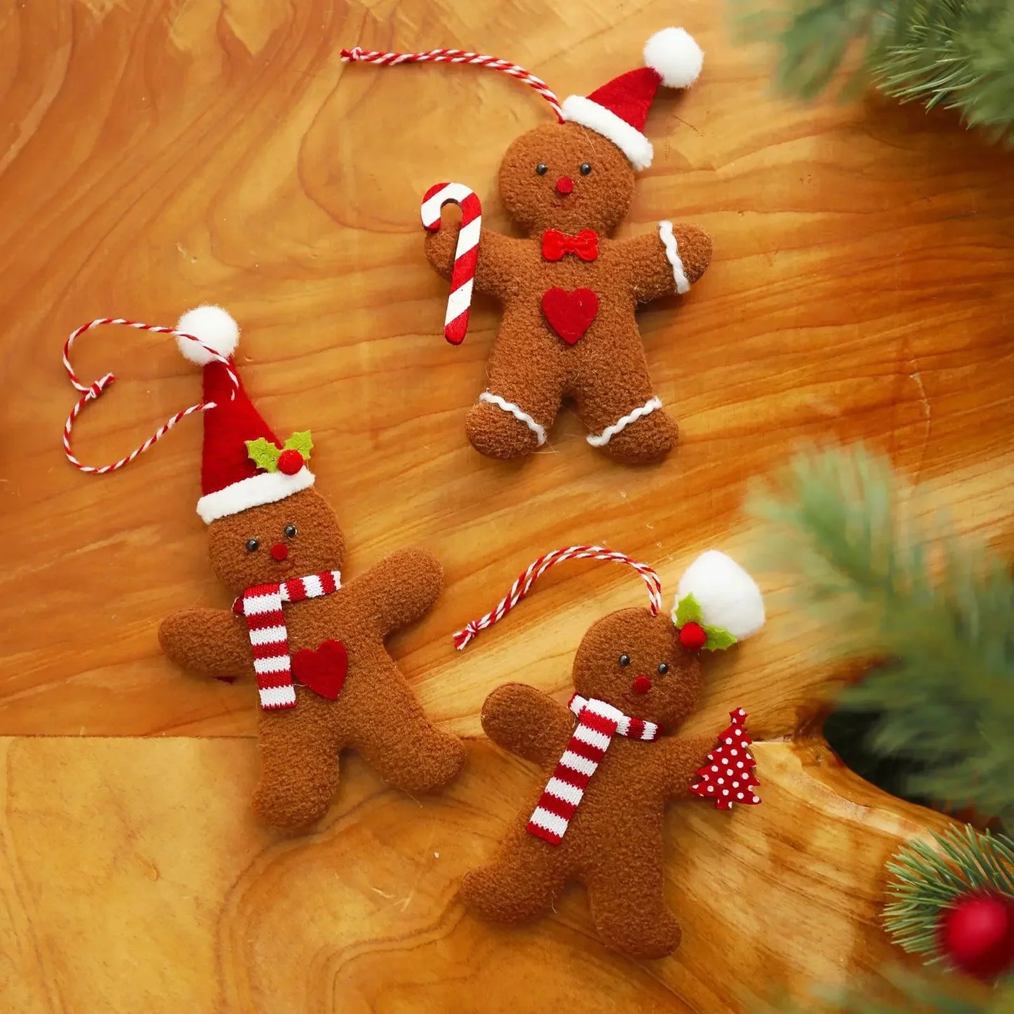 3 PCS Gingerbread Man Doll Christmas Decoration Pendants Xmas Tree Hanging Ornament Christmas for Home New Year Kids Gift 2023