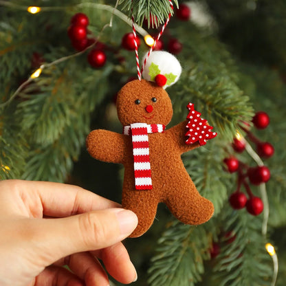 3 PCS Gingerbread Man Doll Christmas Decoration Pendants Xmas Tree Hanging Ornament Christmas for Home New Year Kids Gift 2023