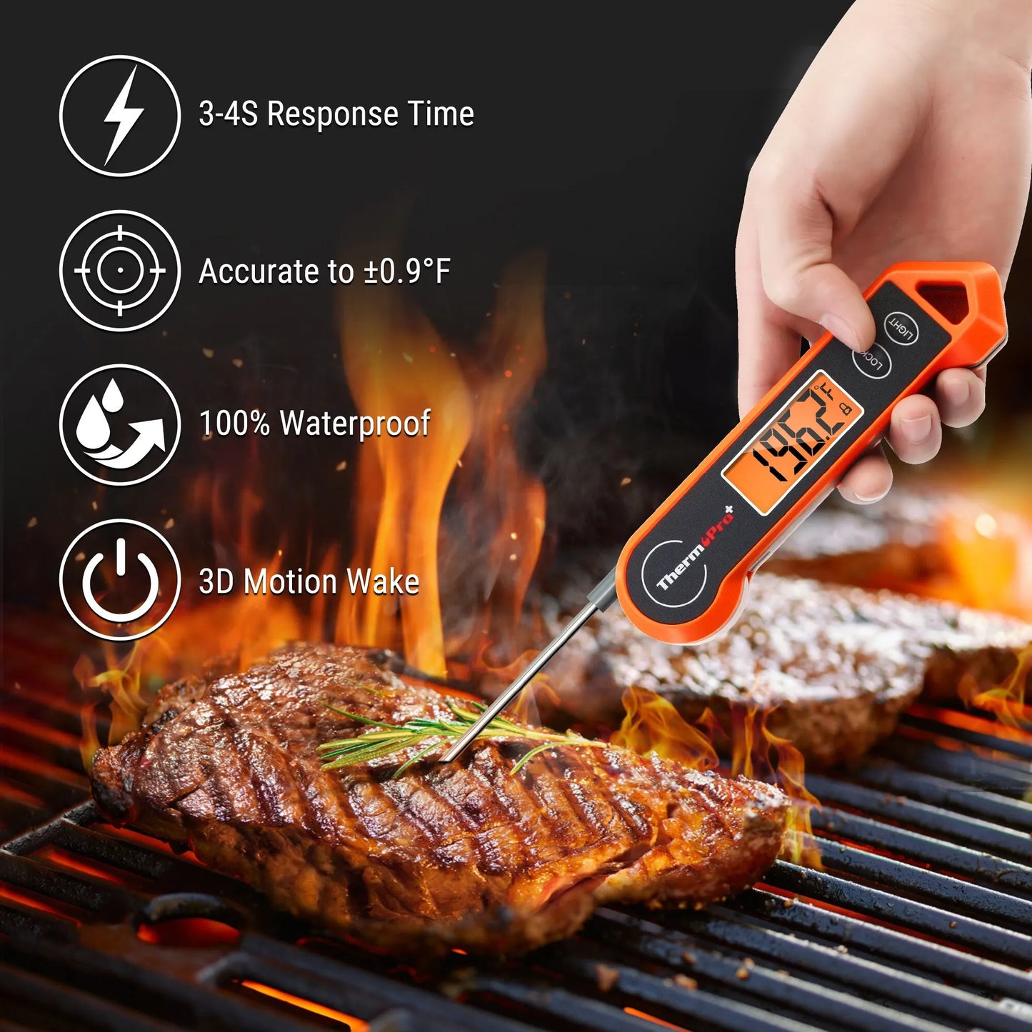 ThermoPro TP19H Fast Reading Waterproof Meat Thermometer Digital BBQ Thermometer With Backlight