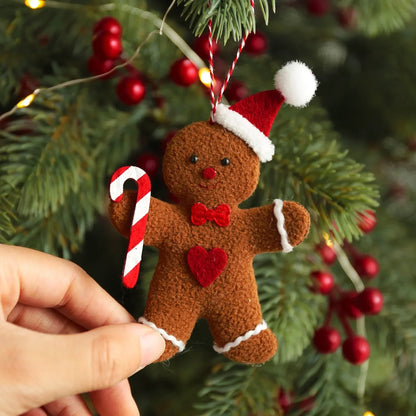 3 PCS Gingerbread Man Doll Christmas Decoration Pendants Xmas Tree Hanging Ornament Christmas for Home New Year Kids Gift 2023