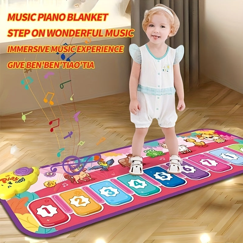 Children's Music Play Mat, Piano Dance Mat with Animal Touch, Gifts for Boys and Girls