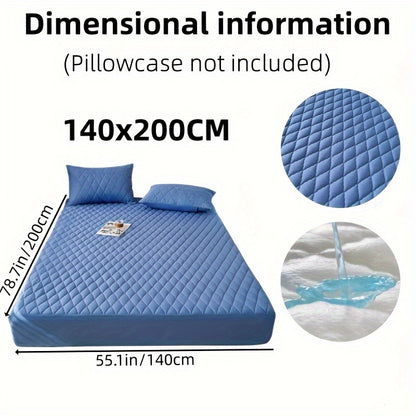 1pc Soft and Comfortable Waterproof Layered Mattress Protector, Solid Color Bedding Mattress Cover, Fitted Sheet Only for Bedroom Guest Room