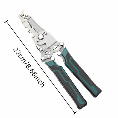 Professional Electrician's Multi-Tool: Foldable, Industrial-Grade Wire Stripper with Crimping & Cutting Capabilities - Metal Construction