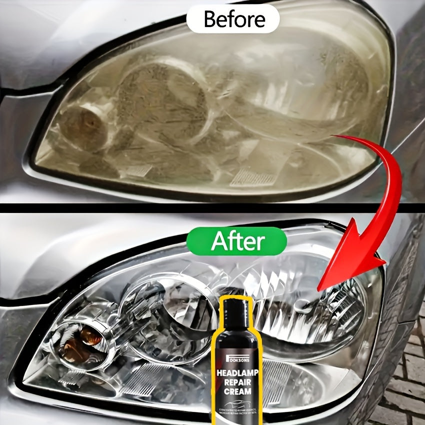 5.29oz Car Headlight Restoration Kit Automotive Headlight Oxidation Yellowing Scratches Blurring Enhancement Crystal Plating Coating Refurbishment Agent Ideal for Car and Motorcycle Headlamp Polishing Crystal Clear Lamp Plati