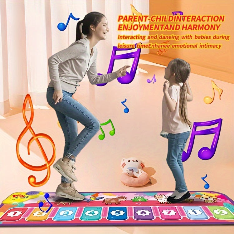 Children's Music Play Mat, Piano Dance Mat with Animal Touch, Gifts for Boys and Girls